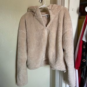 PINK Teddy Bear Cropped Sweater